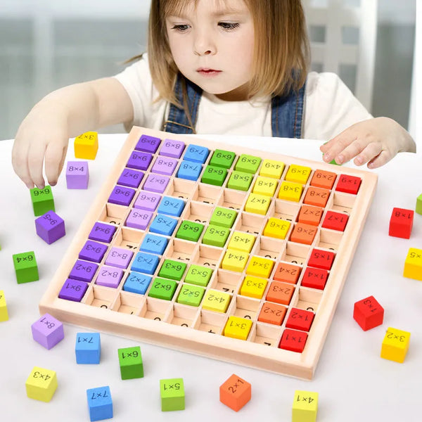Table de multiplication 99 en bois Montessori pour enfants -JEUD'ENFANTS