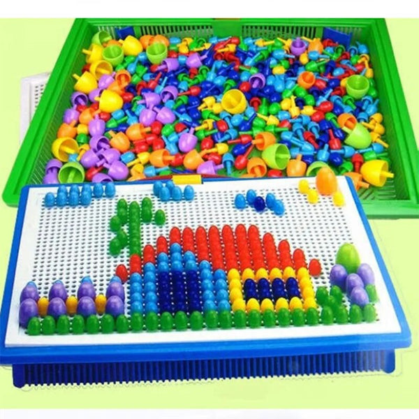 296 pièces/ensemble de perles à ongles en forme de champignon emballées en boîte, jeux de Puzzle 3D intelligents - JEUD'ENFANTS