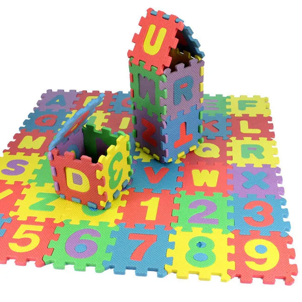 36 pièces, lettres et chiffres, puzzle en mousse 3D pour enfants - JEUD'ENFANTS