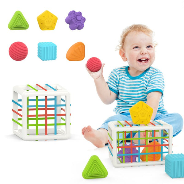 Jeu bloc de tri coloré montessori sensoriel de 6 mois à 2 ans - JEUD'ENFANTS